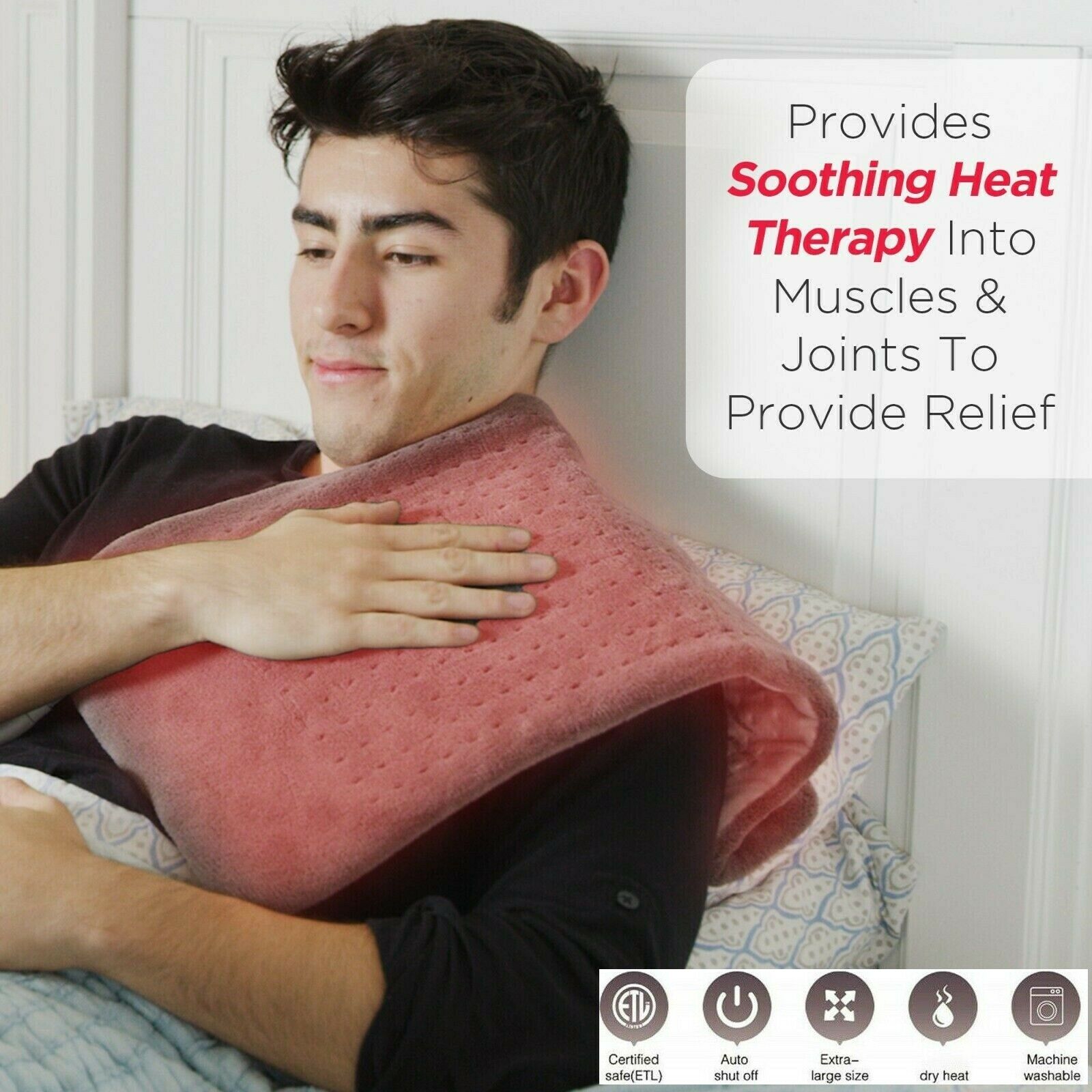 Xl Electric Heating Pads For Back, Neck Heating Pad Fast Pain Relief 12"x24"