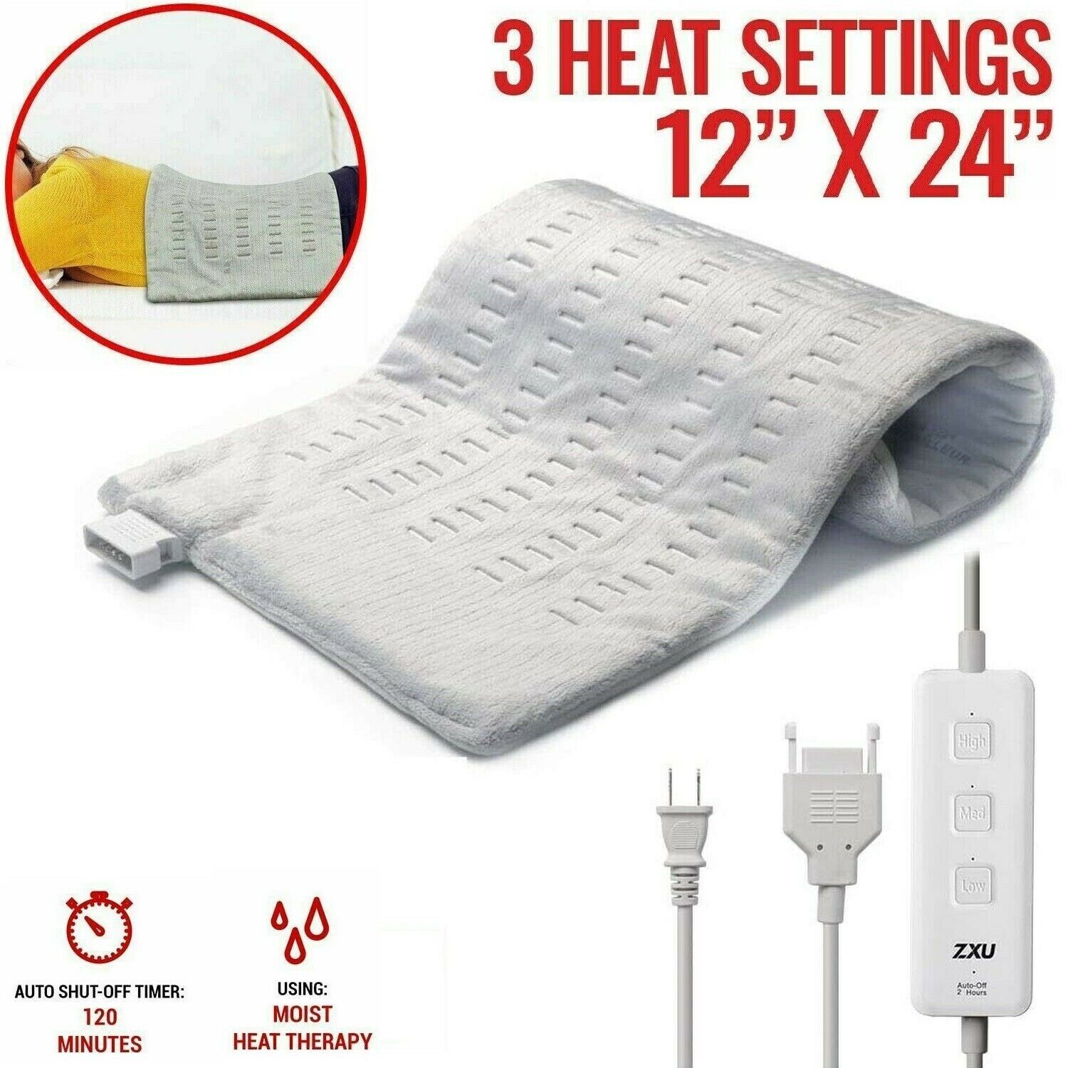 Electric Heating Pad For Shoulder Neck Back Spine Legs Feet Pain Moist Thermal