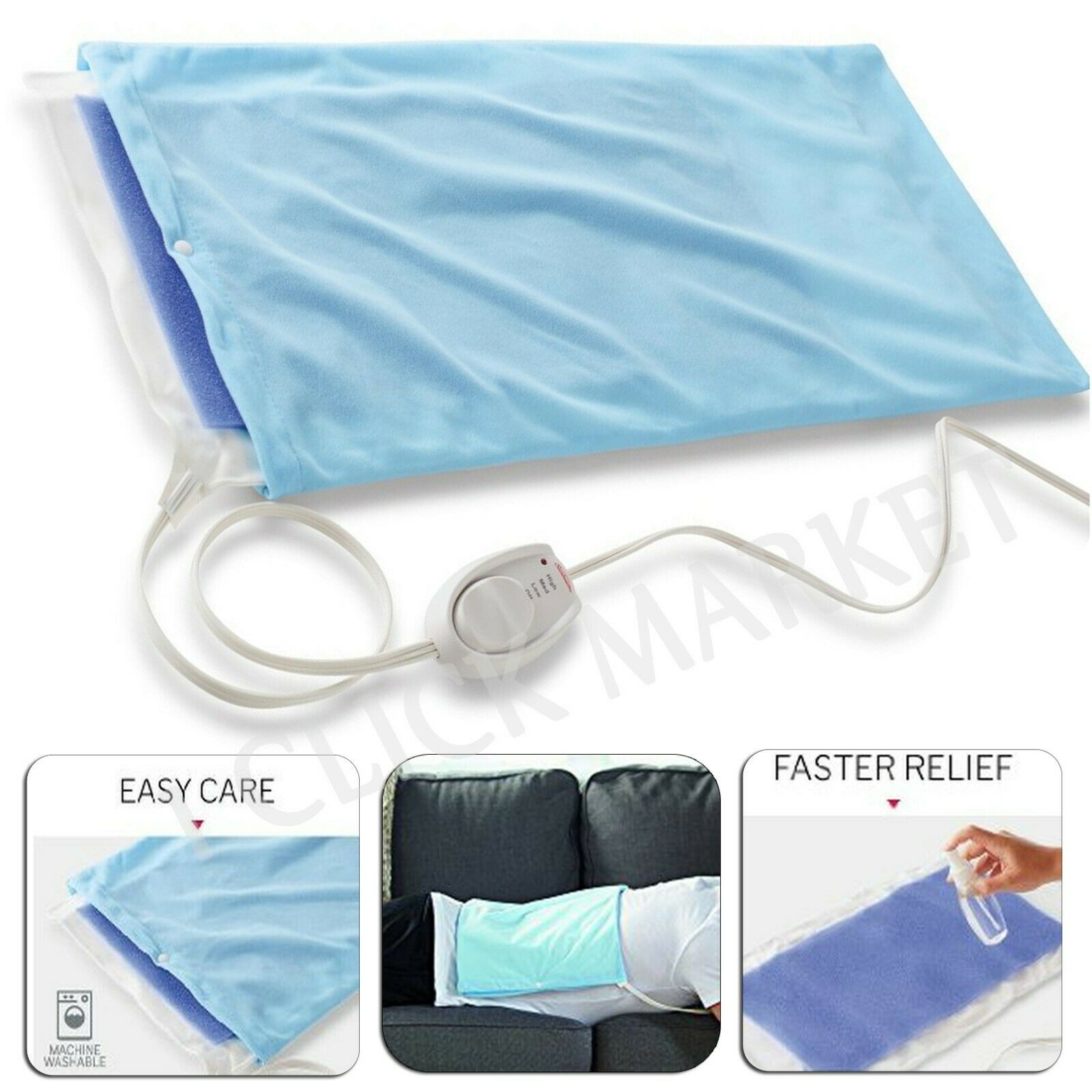 Electric Heating Pad Joint Care Back Pain Relief Sunbeam Dry Moist Heat Therapy