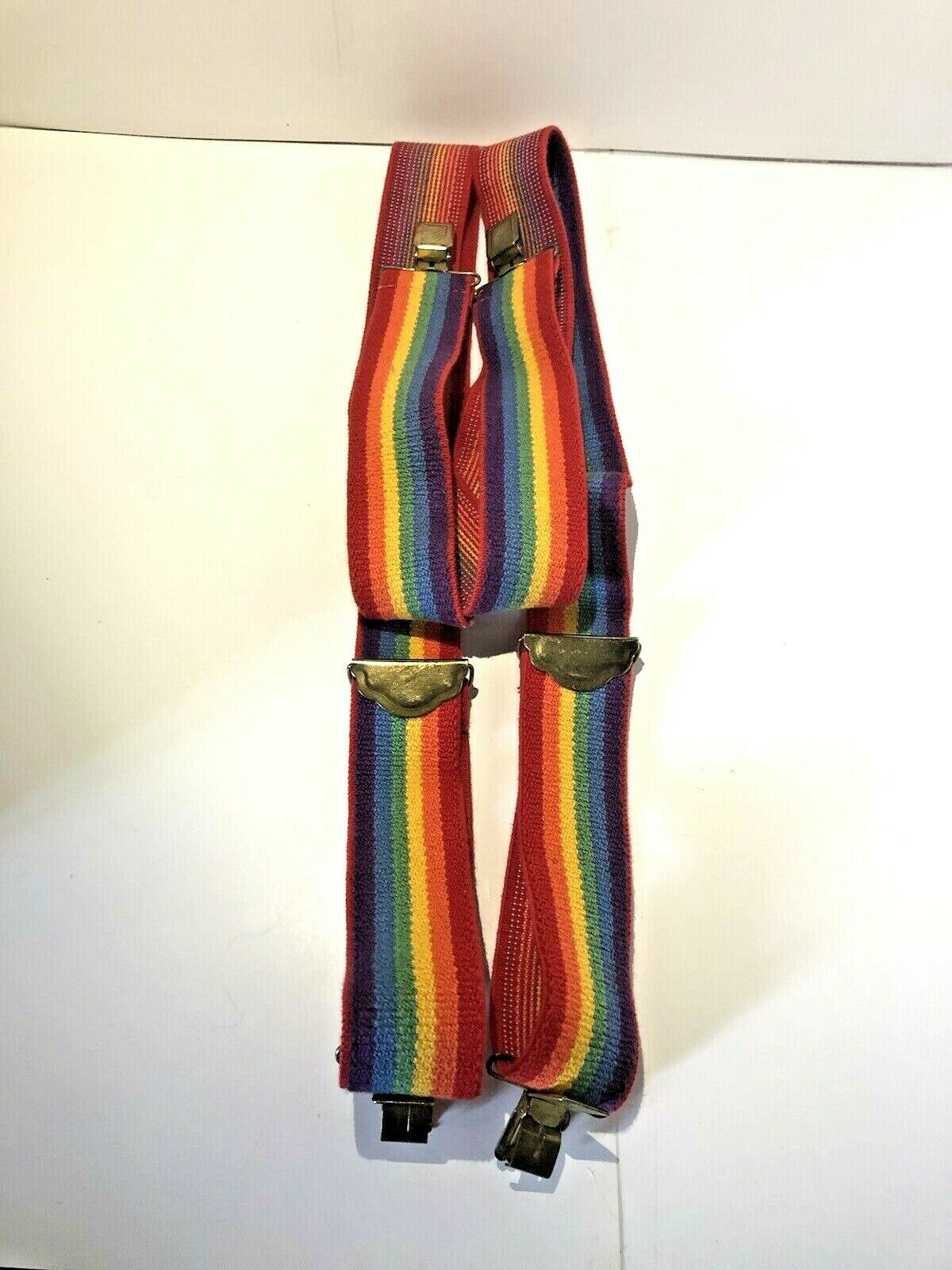 Vintage 80s Rainbow Adjustable Suspenders Reminiscent Of Mork & Mindy