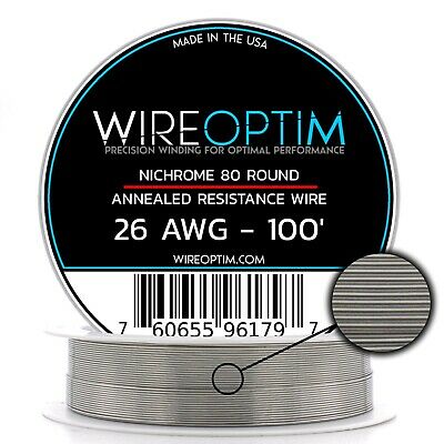 26 Gauge Awg Nichrome 80 Wire 100' Length - N80 Wire 26g Ga 0.40 Mm 100 Ft